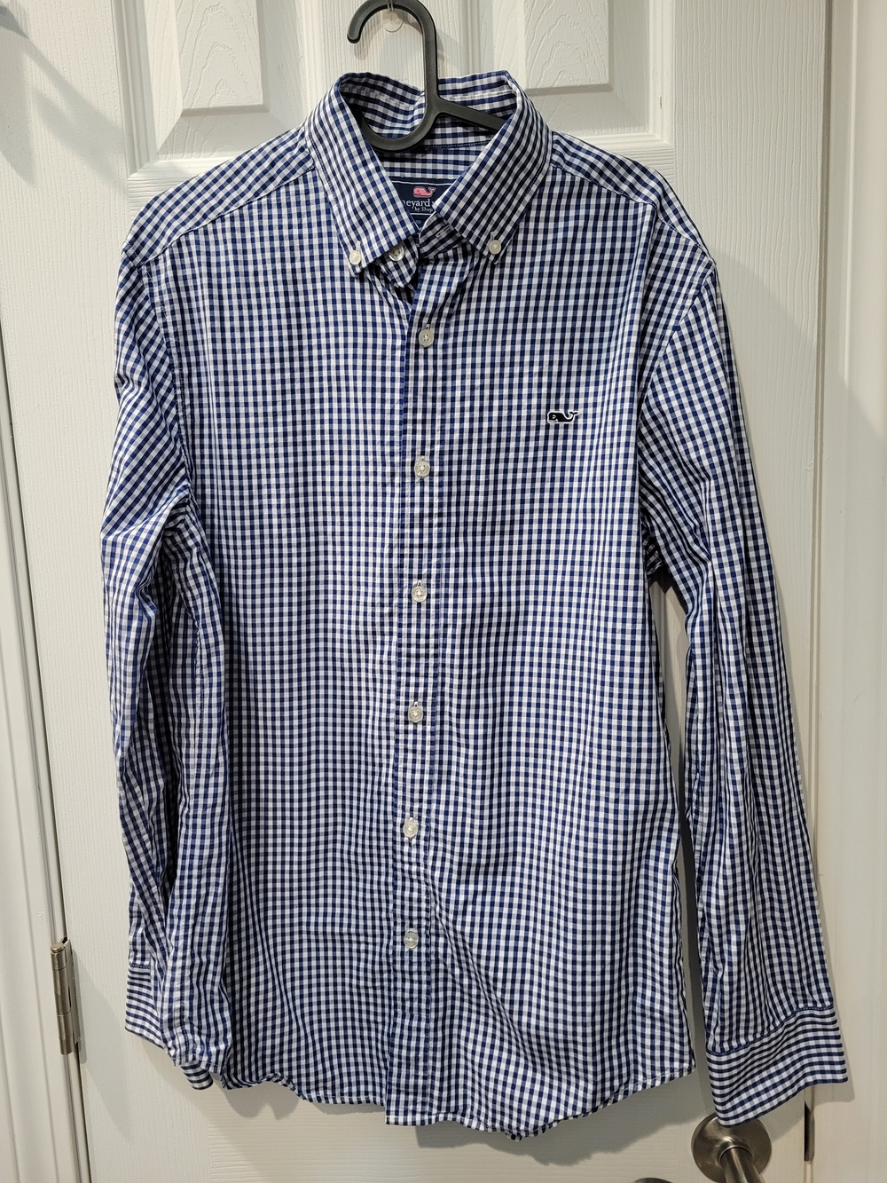Vineyard Vines Navy and White Gingham Button-Down Shirt